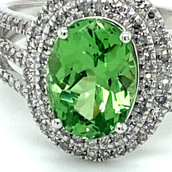 Tsavorite 2.40ct Diamonds Solid 950 Platinum Ring - Picture 9 of 9